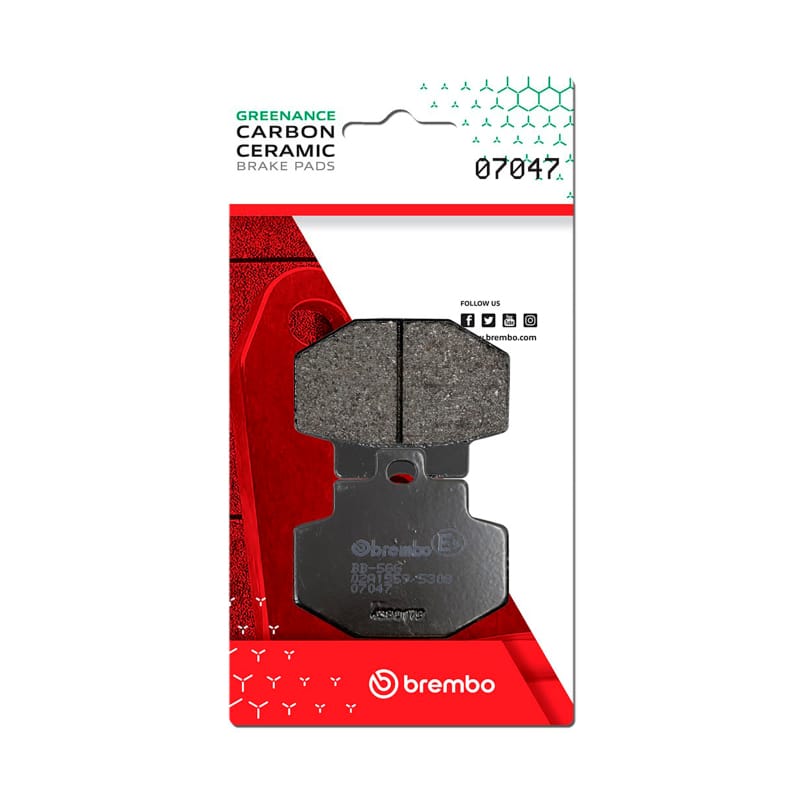 Brembo OE Powersports — Brembo OE Benelli Adiva/Gilera Runner/Piaggio Hexagon Carbon Ceramic Brake Pad - Rear
