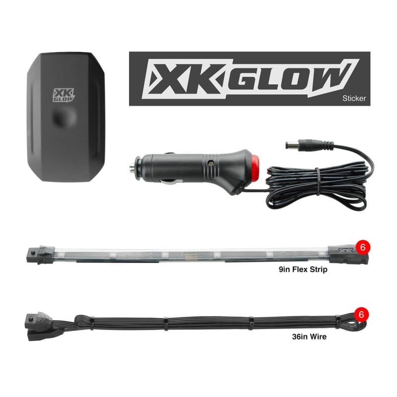 XKGLOW — XK Glow New Style XKchrome Car Interior Mini Kit w/ Dual-Mode Dash Mount Controller 6x10In