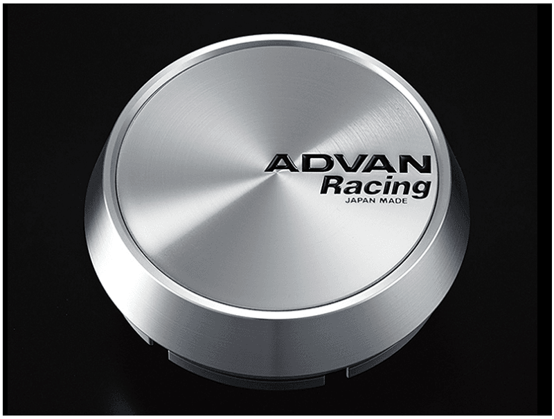 Advan — Advan Racing Center Cap 73mm Middle - Platinum Silver w/ Black Letters
