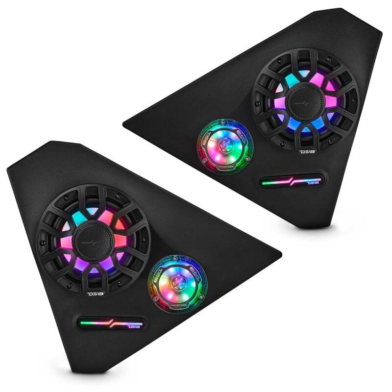 DS18 — DS18 2015+ Polaris Slingshot Loaded Front Kick Panel w/ 2x NXL-IQ6/BK & 2x PRO-TW1LD Included w/LEDs