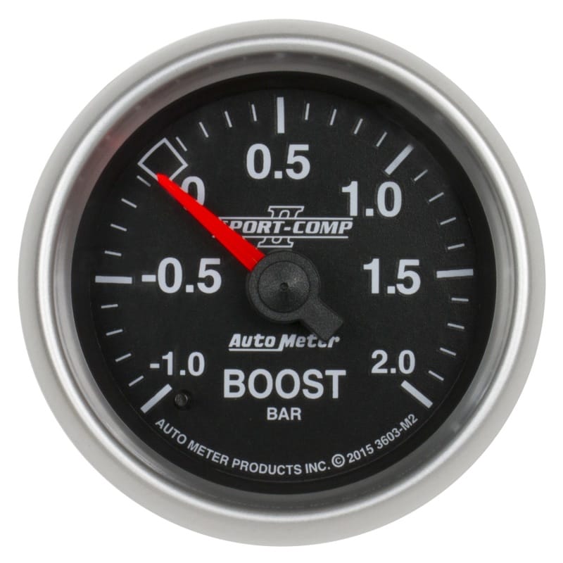 AutoMeter — Autometer Sport-Comp II Gauge Vac/Boost 2 1/16in -1 - +2 Bar Mechanical Sport-Comp II
2-1/16" BOOST-VAC, -