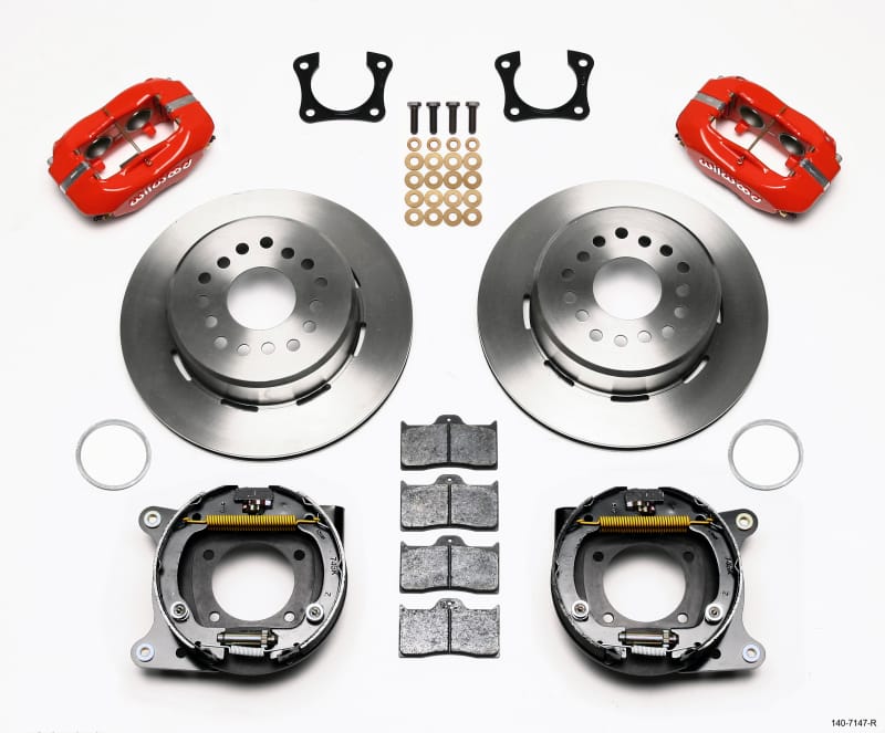 Wilwood — Wilwood Forged Dynalite P/S Park Brake Kit Red 58-64 Olds/Pontiac Ends
BRAKE KIT