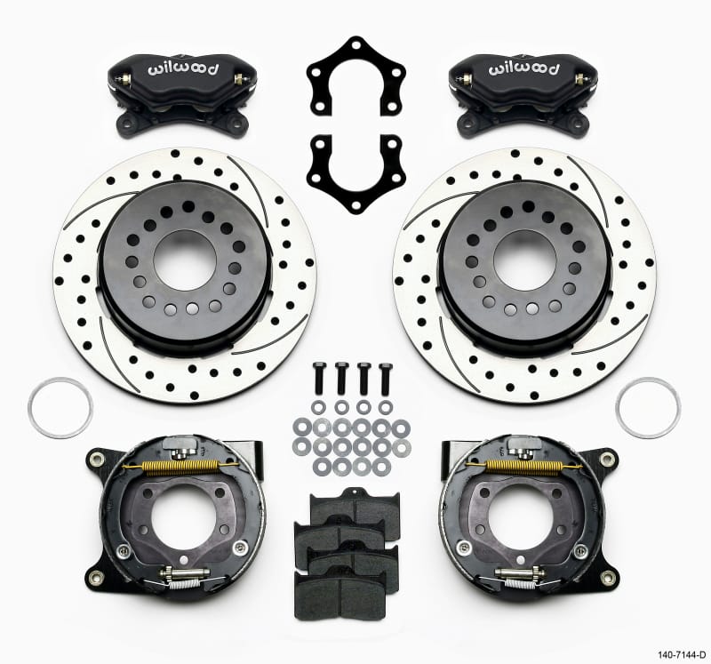 Wilwood — Wilwood Forged Dynalite P/S Park Brake Kit Drilled Mopar/Dana 2.36in Off w/Snap Ring Bearing
BRAKE KIT