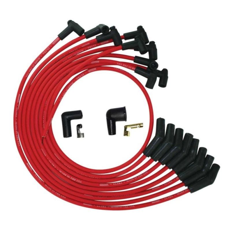 Moroso — Moroso SB Ford 260/289/302 135 Deg Plug Boots HEI Ultra Spark Plug Wire Set - Red