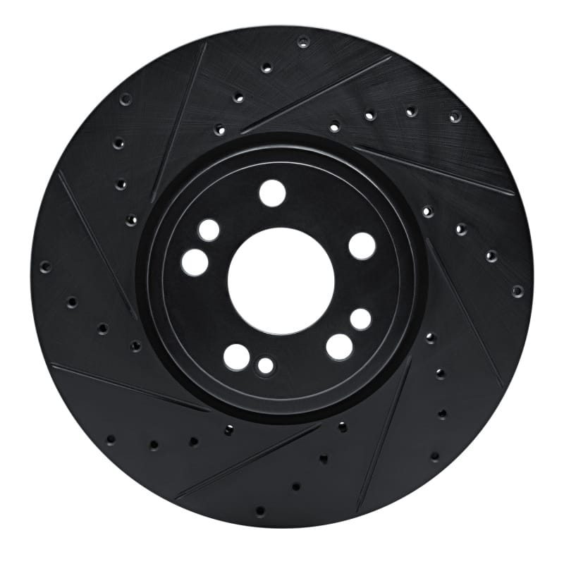 R1 Concepts — R1 20-23 Mercedes-Benz GLE350 Front Left Drilled & Slotted Black Brake Rotor