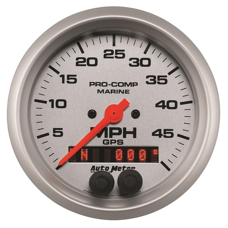 AutoMeter — Autometer Marine Silver Ultra-Lite 3-3/8in 50MPH GPS Speedometer Gauge
3.4" SPD GPS 50 MS