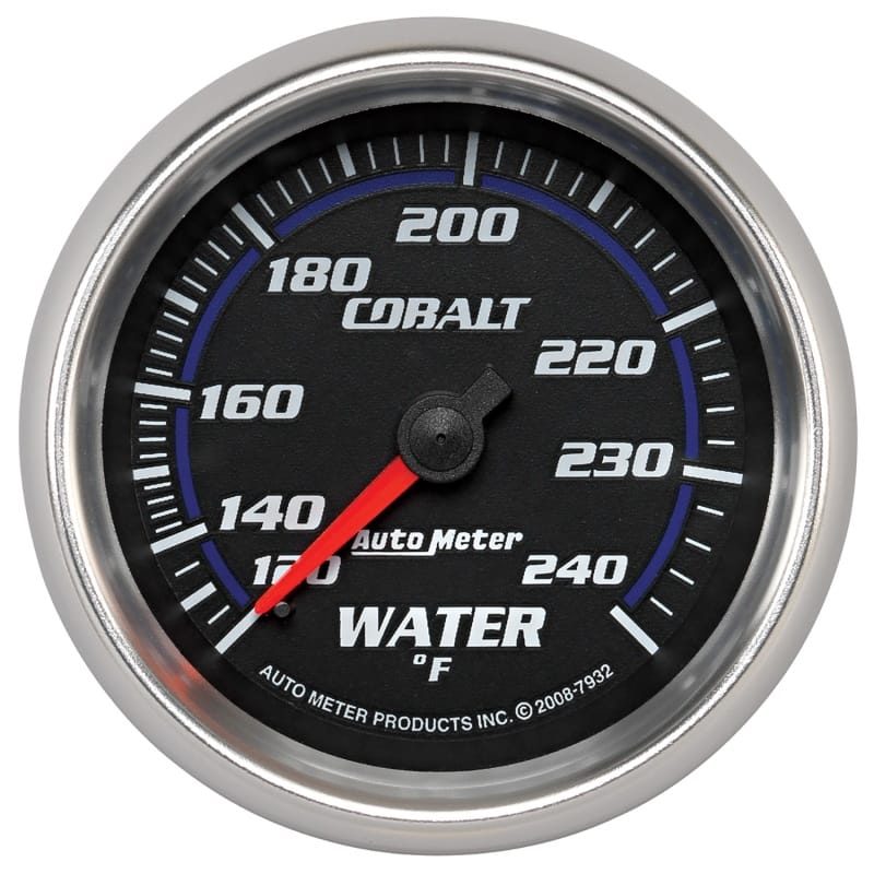 AutoMeter — Autometer Cobalt 66mm 120-240 Degree F Mechanical Water Temperature Gauge
GA 2.6" WT 240F M CB