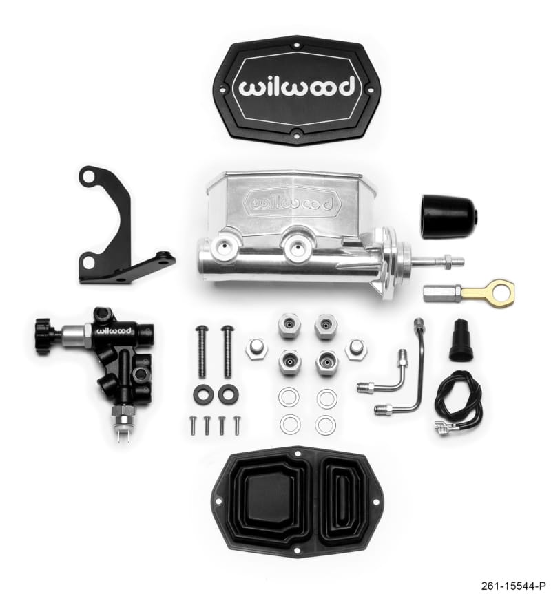 Wilwood — Wilwood Compact Tandem M/C - 1in Bore w/Bracket and Valve fits Mustang (Pushrod) - Ball Burnished
M/C,TANDEM KIT