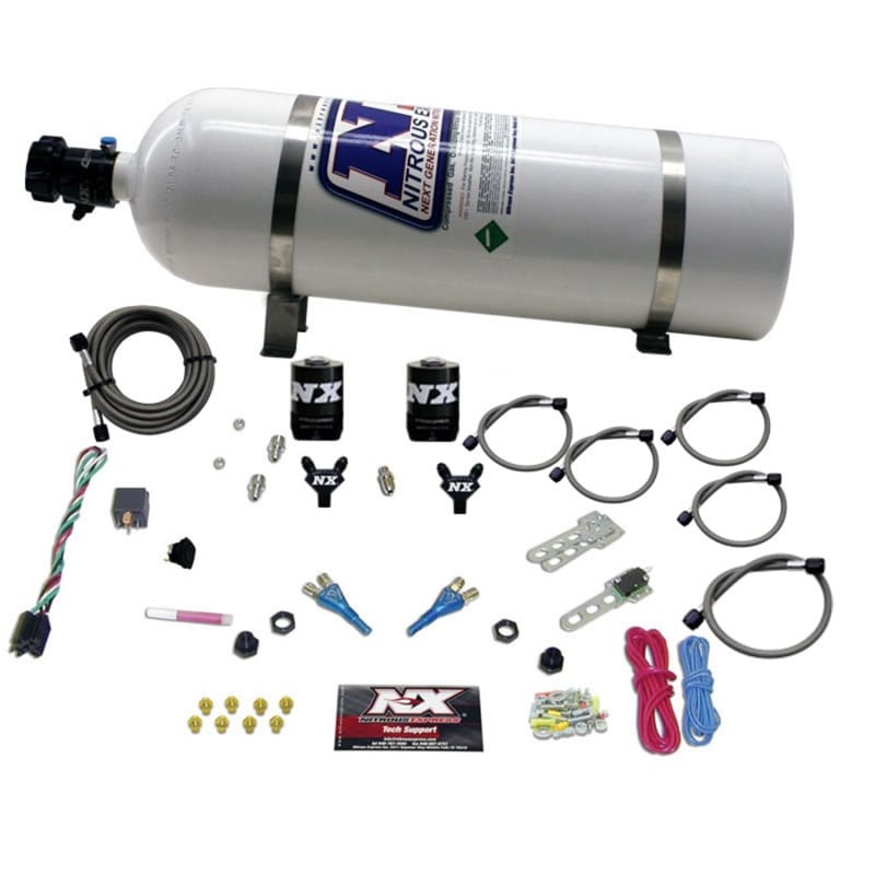 Nitrous Express — Nitrous Express Ford EFI Dual Nozzle Nitrous Kit (100-300HP) w/15lb Bottle
Injection System Kit
N2OSys