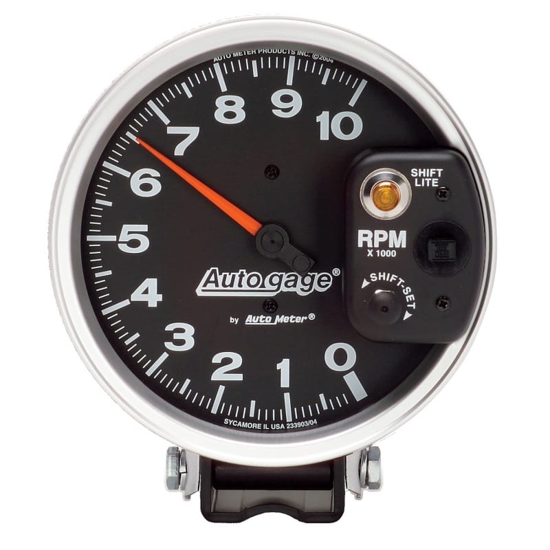 AutoMeter — Autometer AutoGage 5in / 10k RPM / Pedestal Mount Black Tachometer w/ Shift Light
5" TACH 10KRPM SL AG