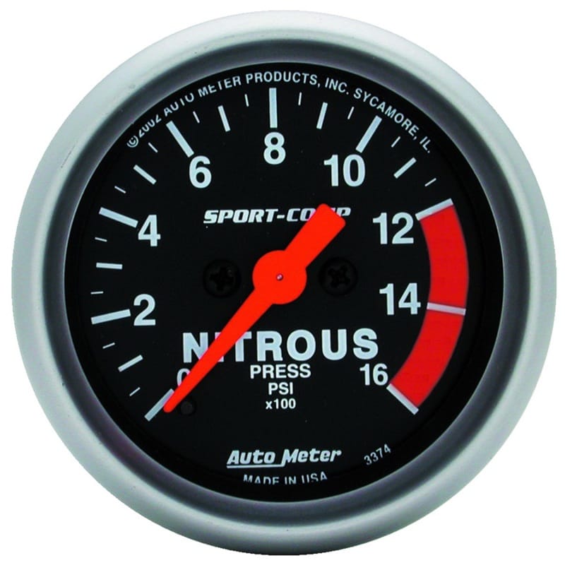 AutoMeter — AutoMeter Gauge Nitrous Pressure 2-1/16in. 1600PSI Digital Stepper Motor Sport-Comp
2" NITROUS, 0-1600 P