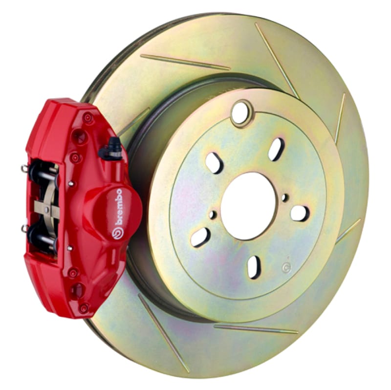 Brembo — Brembo 08-14 WRX/10-14 Legacy 2.5i Rear GT BBK 2 Pist Cast 2pc 316 x20 1pc Rotor Slotted Type1-Red