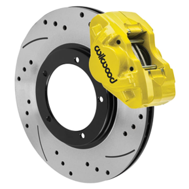 Wilwood — Wilwood 69-74 Porsche 911 D31 11.10in. Front Brake Kit w/ Flex Lines - Drilled Rotors (Yellow)