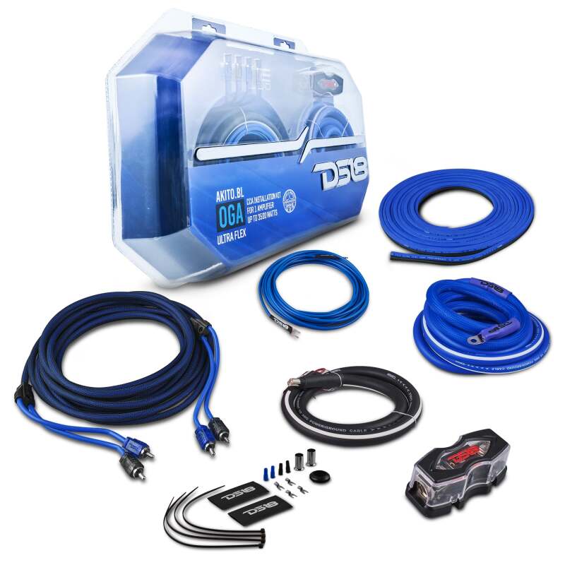 DS18 — DS18 0-GA Amplifier Install Kit Advance- Blue