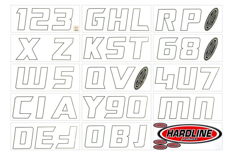 Hardline — Hardline Boat Lettering Registration Installation Kit 3 in. - 900 White
