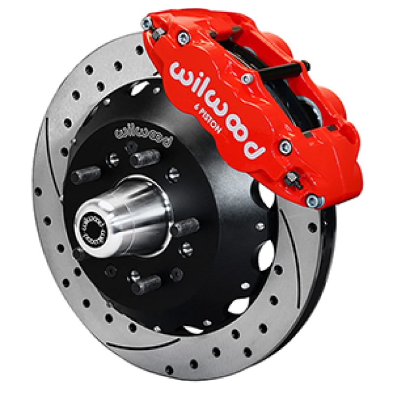 Wilwood — Wilwood 55-57 Chevy Bel Air Superlite 6R Kit, 5 x 4.50in/4.75in Hub - 12.88in D&S Rotor - Red