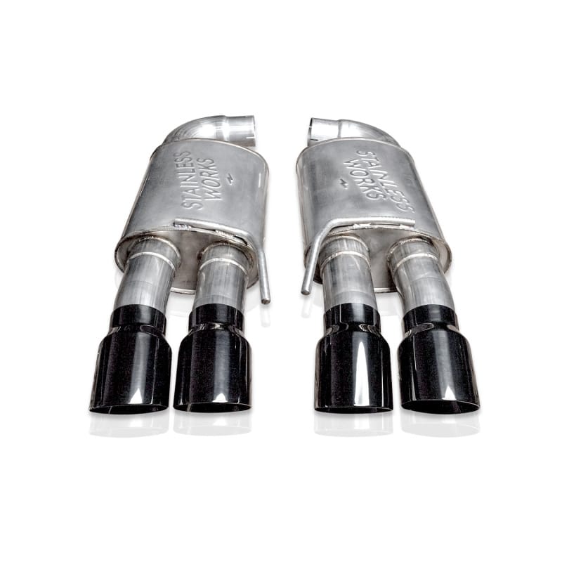 Stainless Works — Stainless Works 18-21 Mustang GT Axle Back Legend Exhaust - Black Tips