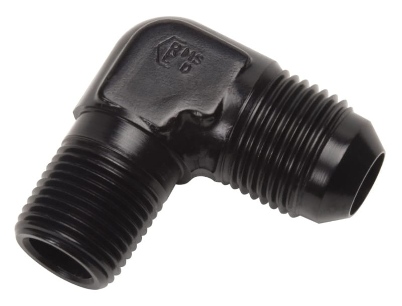Russell — Russell Performance -6 AN to 3/8in NPT 90 Degree Flare to Pipe Adapter (Black)
Adapter Fitting