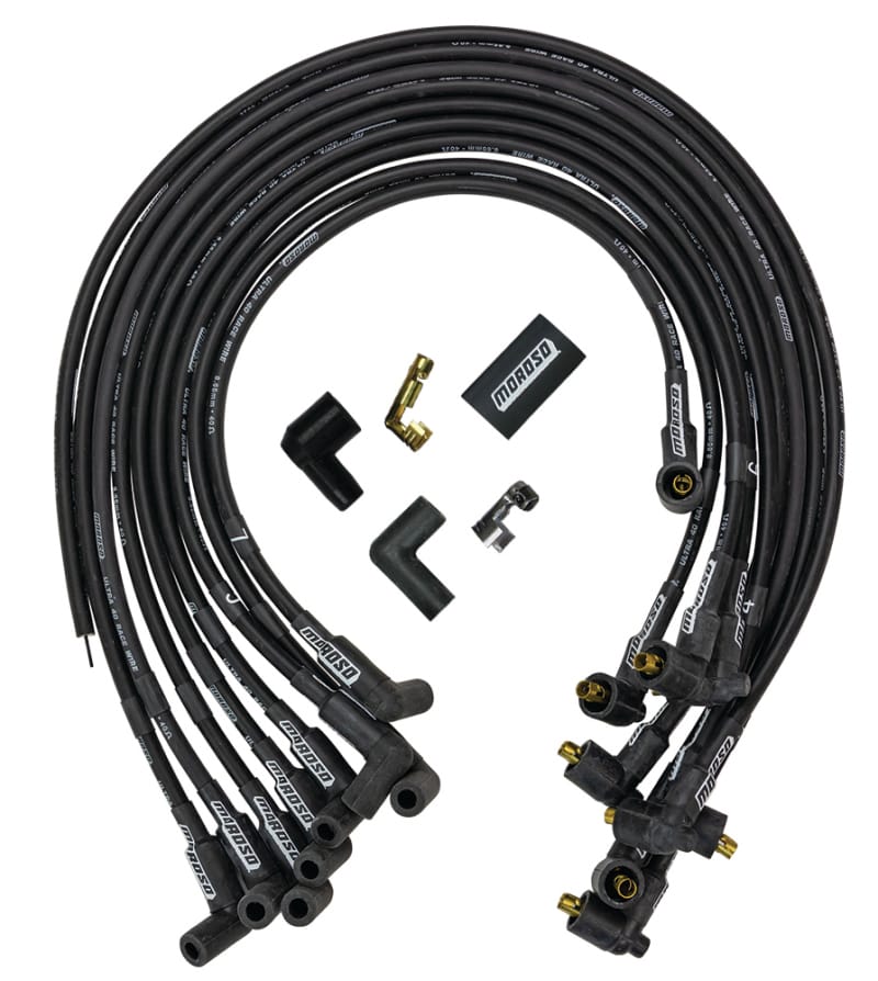 Moroso — Moroso Chevrolet Big Block Ignition Wire Set - Ultra 40 - Unsleeved - Non-HEI - Under Header - Black