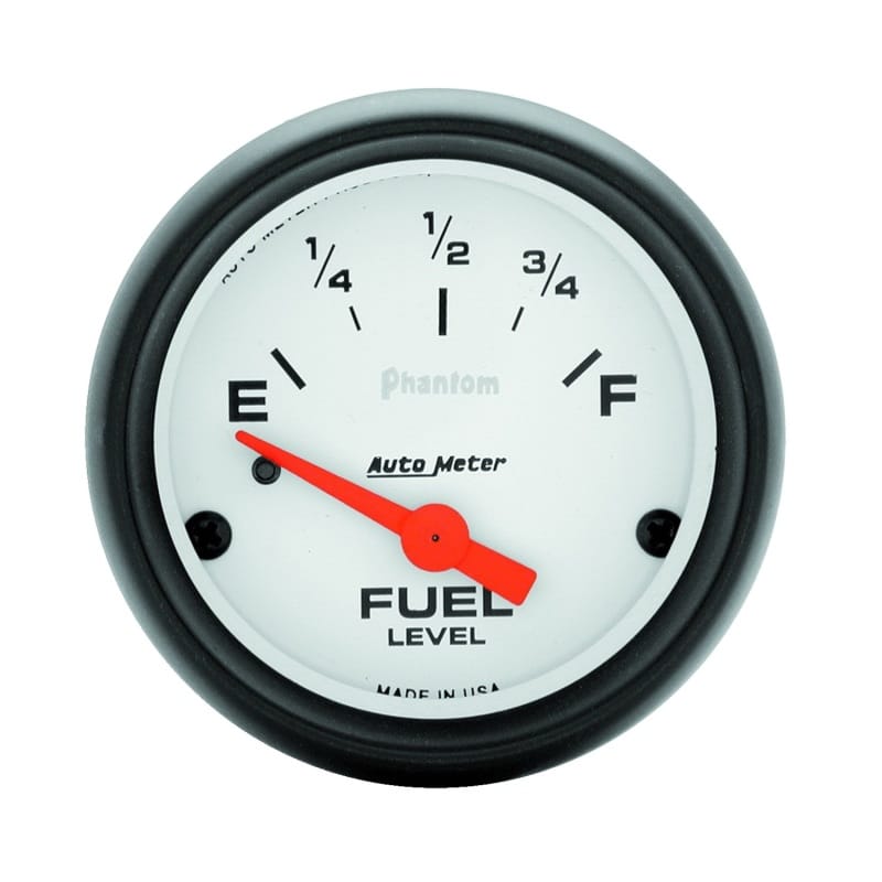 AutoMeter — Autometer Phantom 52mm Short Sweep Electric Fuel Level Gauge
2" FUEL LEVEL, 0 E/9