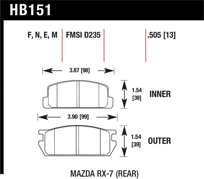 Hawk Performance — Hawk 81-85 Mazda RX-7 Blue 9012 Rear Race Brake Pads
Disc Brake Pad