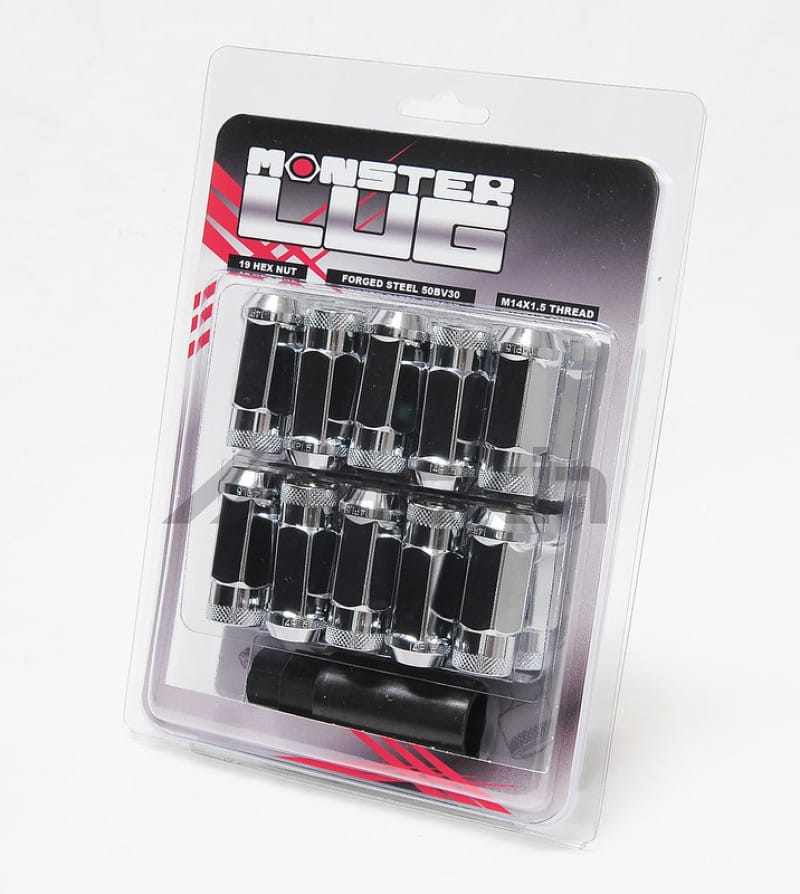 Wheel Mate — Wheel Mate Monster Open End Lug Nut Set of 20 - Chrome 35mm 12x1.50