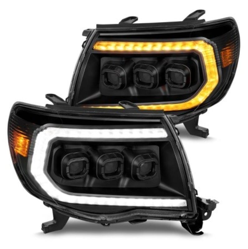 ANZO — ANZO 05-11 Toyota Tacoma Full LED Projector Headlights White DRL/Init/SeqSig Black - Pair