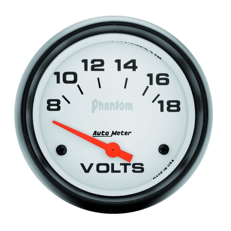 AutoMeter — Autometer Phantom 2-5/8in 8-18V SSE Voltmeter
2-5/8" VOLTMETER, 8-