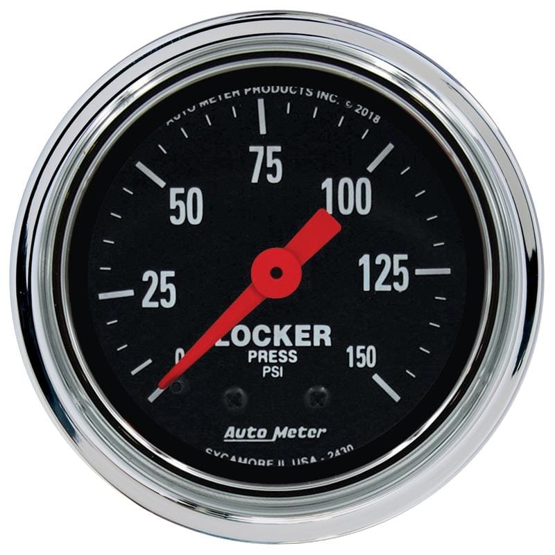 AutoMeter — Autometer Traditional Chrome 2-1/16in 150 PSI Mechanical Air Locker Gauge