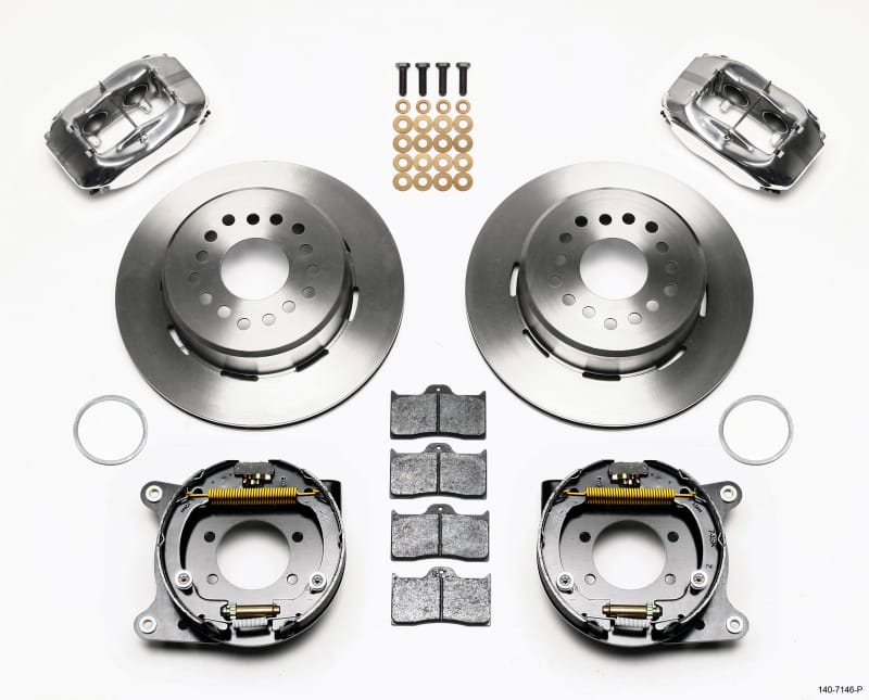 Wilwood — Wilwood Forged Dynalite P/S Park Brake Kit Polished Ford 8.8 w/2.5in Offset-5 Lug
BRAKE KIT