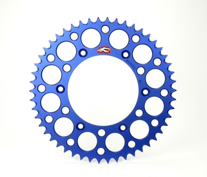 Renthal — Renthal 99-20 Yam YZ125/G-250F/400-450/ 88-89 Hon XR250R Rear Grooved Sprocket- Blu 520-48P Teeth