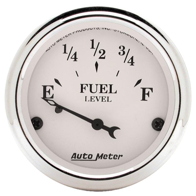 AutoMeter — GAUGE, FUEL LEVEL, 2 1/16" , 0OE TO 90OF, ELEC, OLD TYME WHITE