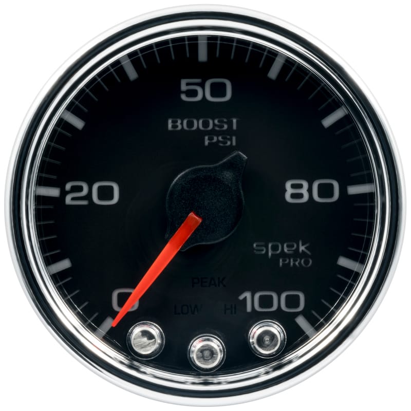 AutoMeter — Autometer Spek-Pro Gauge Boost 2 1/16in 100psi Stepper Motor W/Peak & Warn Blk/Chrm
GA 2" BST 100 BCC SP