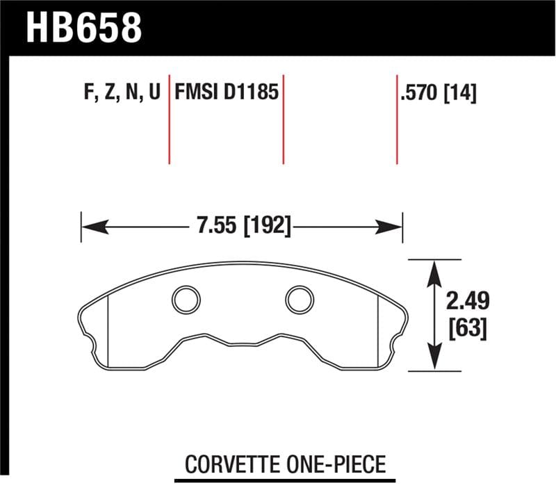 Hawk Performance — Hawk 06-10 Chevy Corvette (Improved Pad Design) Front HPS Street Brake Pads
Disc Brake Pad