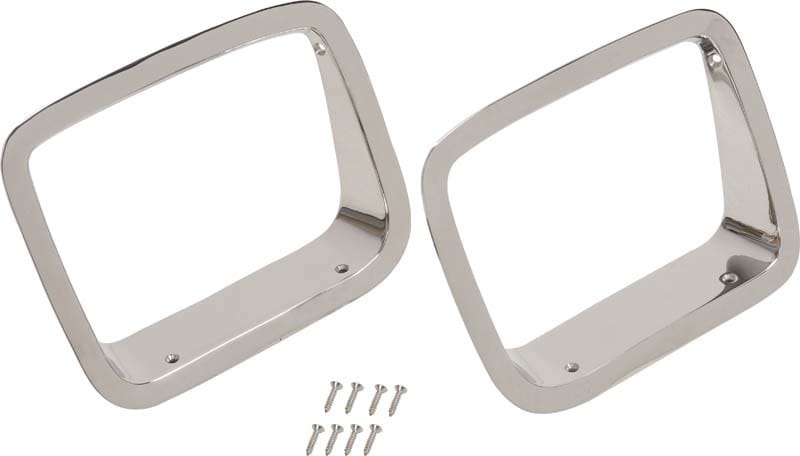 Kentrol — Kentrol 87-95 Jeep Wrangler YJ Headlight Bezels Pair - Polished Silver