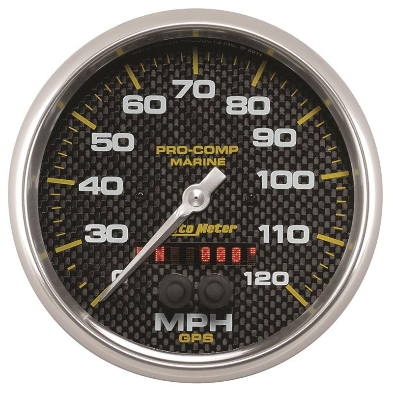AutoMeter — GAUGE, SPEEDOMETER, 5", 120MPH, GPS, MARINE CARBON FIBER