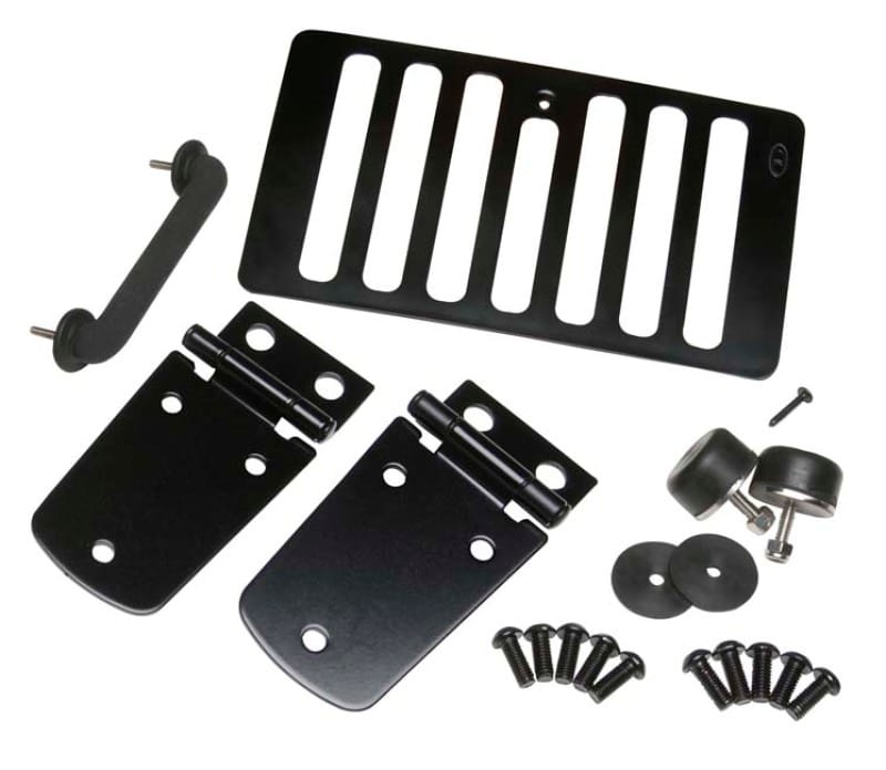 Kentrol — Kentrol 98-06 Jeep Wrangler TJ Hood Kit Without Hood Catch - Powdercoat Black