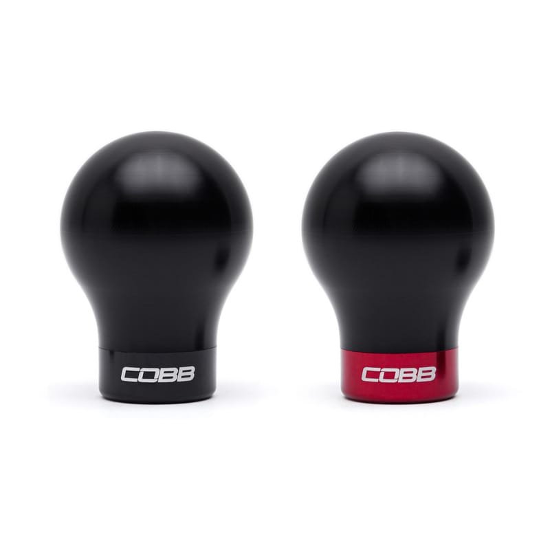 COBB — Cobb Subaru 6-Speed Weighted COBB Shift Knob - Black (Incl. Both Red + Blk Collars)