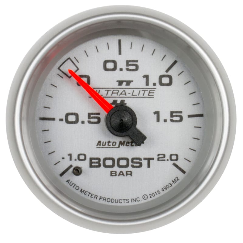 AutoMeter — Autometer Ultra-Lite II Gauge Vac/Boost 2 1/16in -1 - +2 Bar Mechanical Ultra-Lite II
2-1/16" BOOST-VAC, -