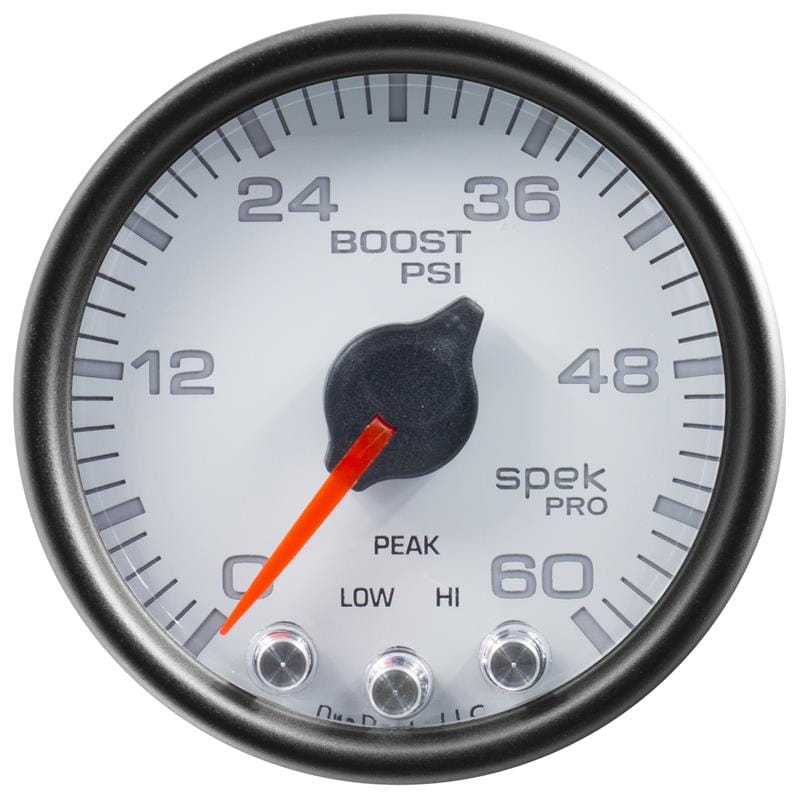 AutoMeter — Autometer Spek-Pro Gauge Boost 2 1/16in 60psi Stepper Motor W/Peak & Warn Wht/Blk
GA 2" BST 60 WCB SPK