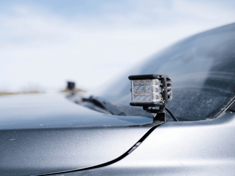 Cali Raised LED — Cali Raised 2016-2023 Toyota Tacoma Low Profile Ditch Light Brackets Kit - Blue Backlight - Tall