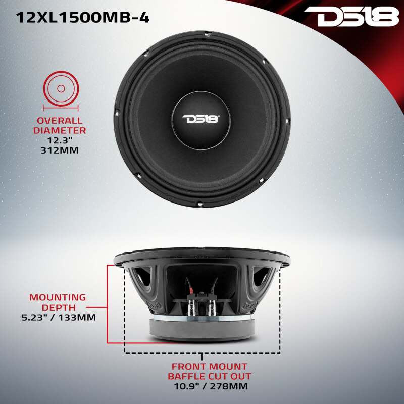 DS18 — DS18 12in 750 Watts RMS 8 ohm Mid-Bass Loudspeakers