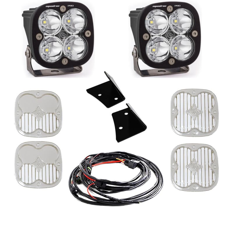 Baja Designs — Baja Designs 07-18 Jeep Wrangler JK Squadron Pro Spot A-Pillar Kit LED Light Pods - White