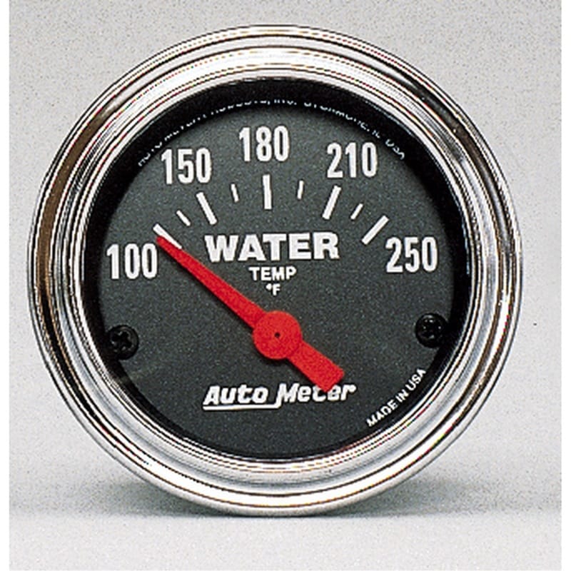 AutoMeter — Autometer Traditional Chrome 52mm 100-250 Deg F Short Sweep Electrical Water Temperature Gauge
2" WATER TEMP, 100-2
