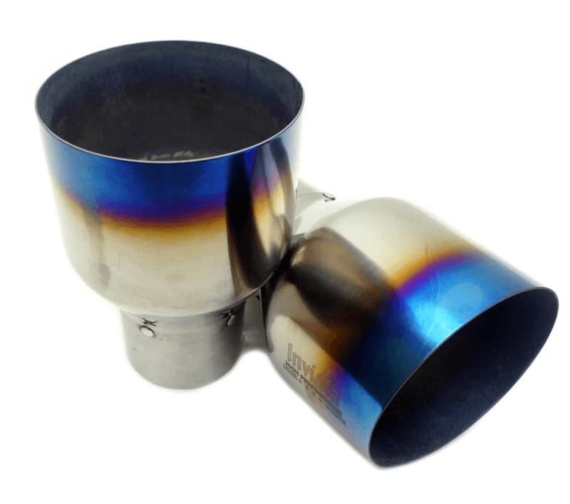 Invidia — Invidia 15+ Subaru STI 4Dr Q300 Single Layer Titanium Burnt Quad Tip Cat-Back Exhaust