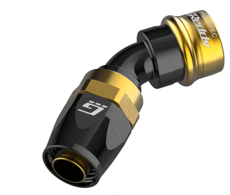 GReddy — GReddy PRO/SPEC 45 Degree Quick Release Hose End Black/Gold