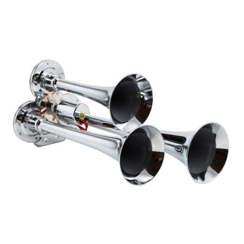 Kleinn Air Horns — Kleinn Chrome Triple Horn/ 12.5In/10In/7.5In - Chrome-Plated Zinc Alloy
Compact Triple Horn