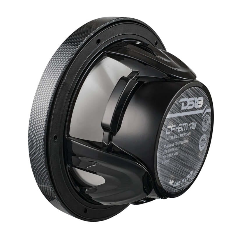 DS18 — DS18 NXL-M Series Speaker w/ RGB LED Lights 8in 2-Way 125 Watts RMS 4 ohm Black Crbn Fiber w/ Cover