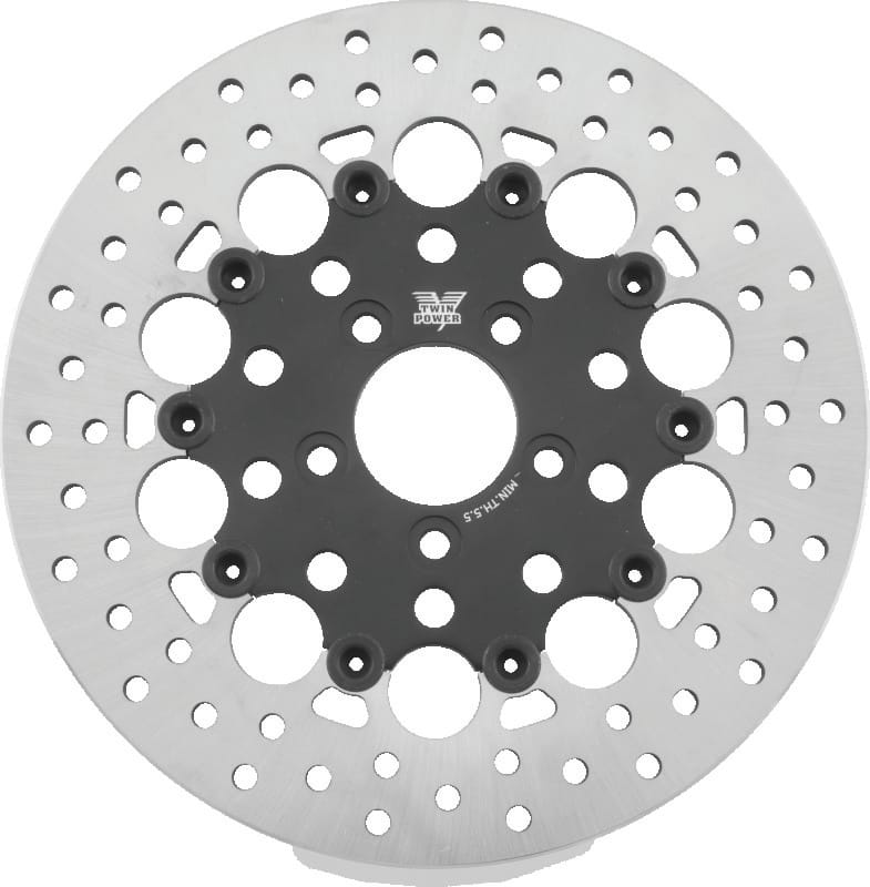 TwinPower — Floating Rotor Hole Black, Rear, 11.8 in.