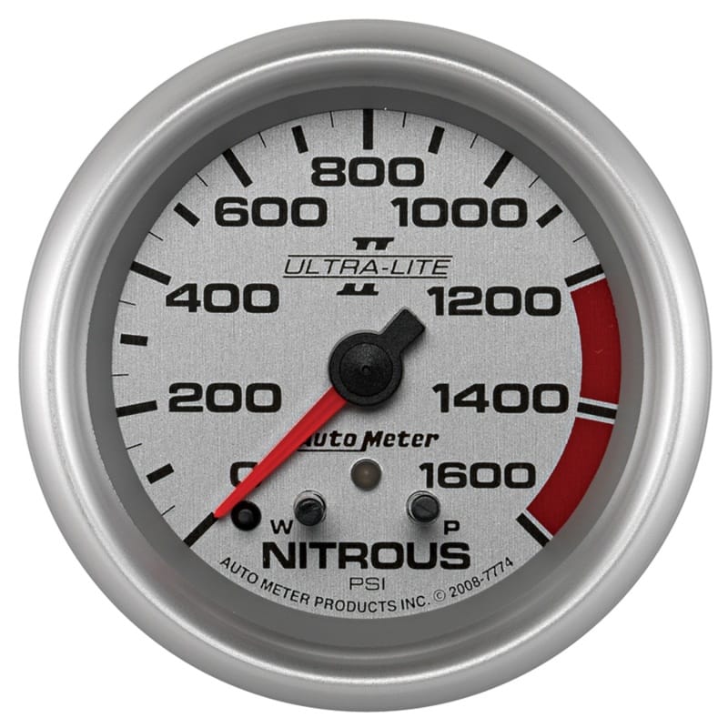 AutoMeter — AutoMeter Gauge Nitrous Press 2-5/8in. 1600PSI Stepper Motor W/ Peak & Warn Ultra-Lite II
2-5/8" NITROUS, 0-16